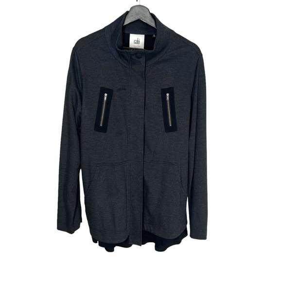 CAbi Grey Mesh Back Oversized Jacket XL - Picture 2 of 9